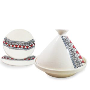 Service Tajine Ceramique avec assiettes style berbéris
