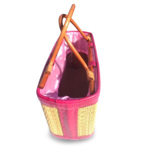 Sac couffin en natte avec broderie