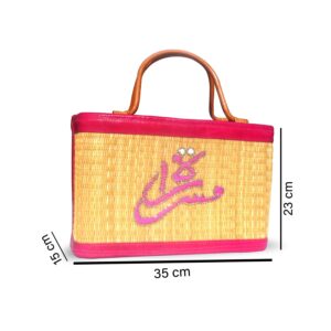 Sac couffin en natte avec broderie