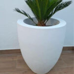 Pot de Fleur Circulaire en GRC Ref PC01 blanc