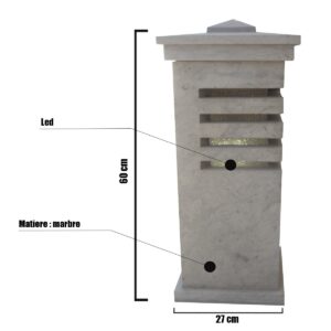 Borne lumineuse extérieur en marbre BL03
