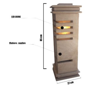 Borne éclairage jardin en marbre BE04