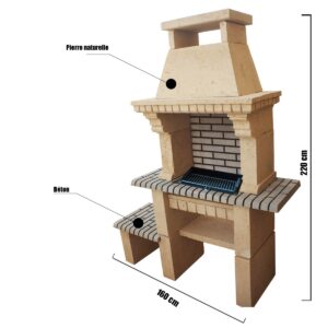Barbecue fixe moderne en pierre BFPN04