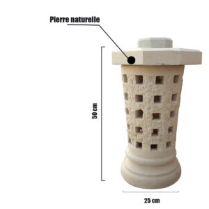 Borne lumineuse jardin en pierre BLP02