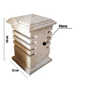 Borne lumineuse pour piscine en pierre BLP04