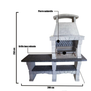 Barbecue fixe en pierre naturelle BFPL12
