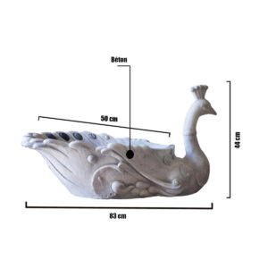 Pot de fleurs en béton sous forme Paon