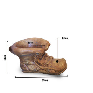 Pot en beton sous forme de botte PFO1
