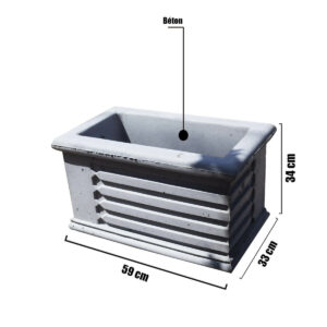 Bac a fleurs rectangulaires en béton Bet05