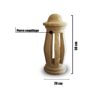 Borne d’éclairage de jardin en pierre coquillage BE12