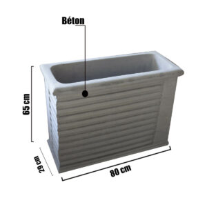 Bac a fleurs extérieur en béton Bet03
