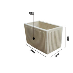 Grand bac a fleur rectangulaire en béton GB10