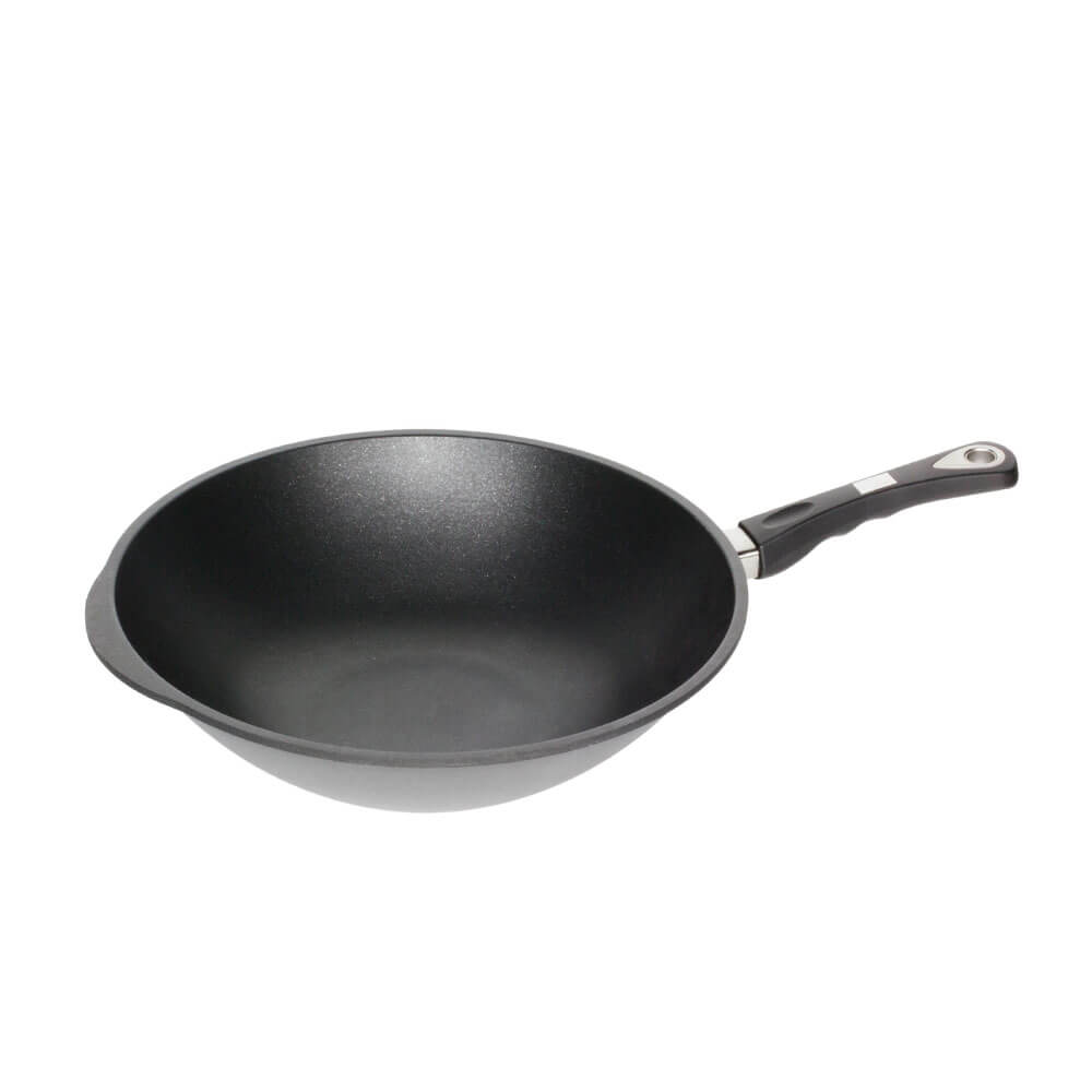 Poêle wok de qualité, Wok en inox et fonte d'aluminium