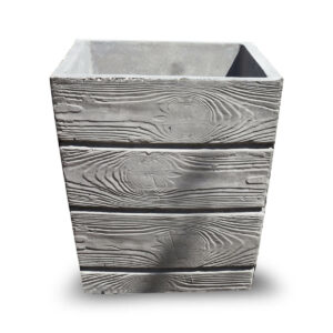 Pot en béton extérieur motif bois Ref PBB15