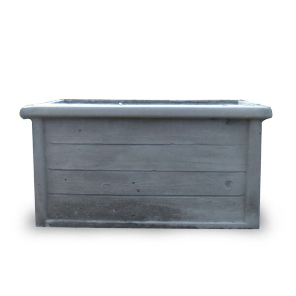 bac a fleur rectangulaire en béton motif bois BBM15b