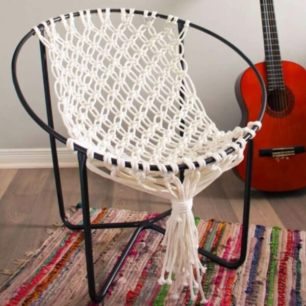 chaise ronde extérieur en macramé Ø 80cm couve