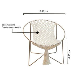 chaise ronde extérieur en macramé Ø 80cm