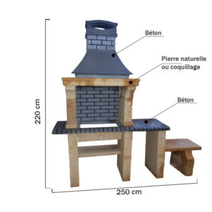 Barbecue en pierre avec plan de travail BFPL13