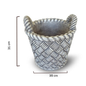 Pot à plante forme panier en GRC Ref BF021