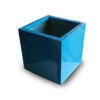 pot de fleurs carré cube en résine couleur bleue