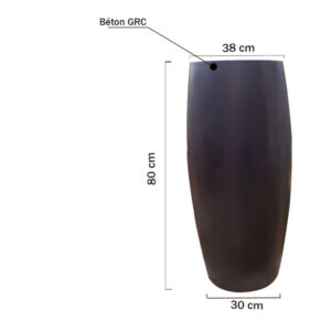 Cache pot convexe en béton GRC CP005