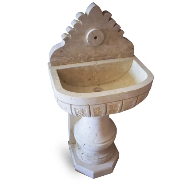 fontaine murale en pierre avec pied FMP01