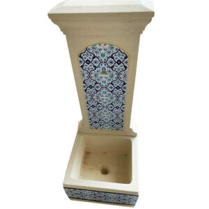 Fontaine murale faïence motif bleue- FM20