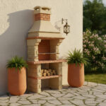 Barbecue en béton avec cheminée BPCR12 couverture