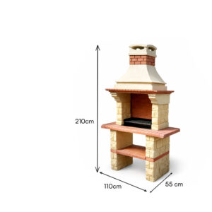 Barbecue en béton avec cheminée BPCR12