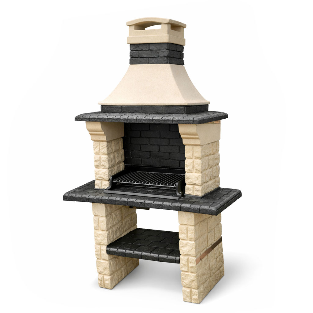 Barbecue en béton avec cheminée BPCR12
