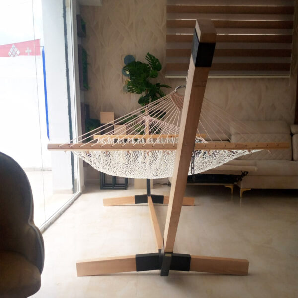Hamac americain moderne avec support en bois fond2