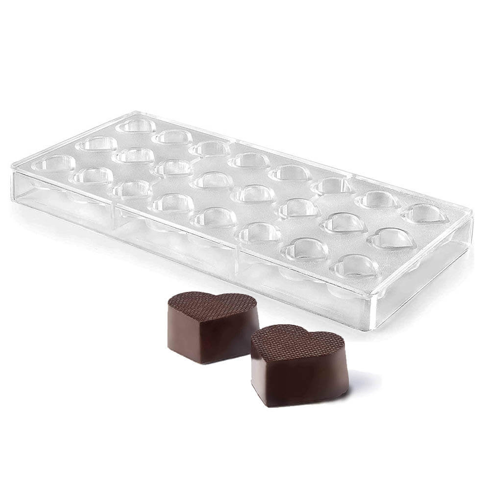 Moule forme coeur pour chocolat en polycarbonate