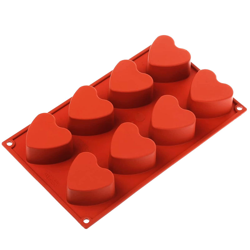 Moule a muffins silicone forme coeur 8 pcs