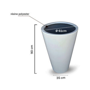 Bac a fleur rond conique en résine Ø61cm – Lavande