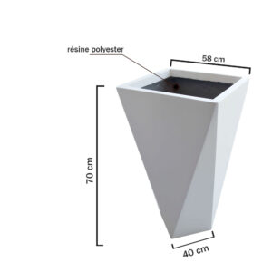 Pot Géométrique Triangle en Résine 70cm