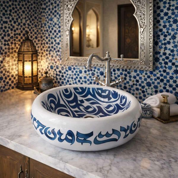 Vasque a poser ronde en céramique VPC45B couv