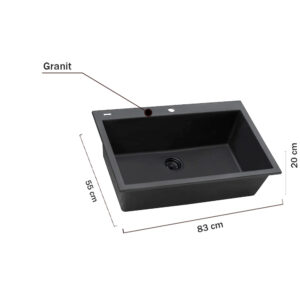 Evier de cuisine encastrable Noir – 5015