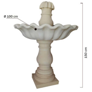 fontaine en pierre naturelle modèle fleure FPF02