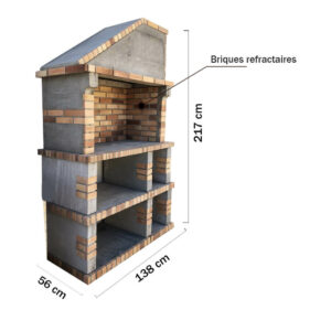 Barbecue en brique réfractaire et béton – BB10