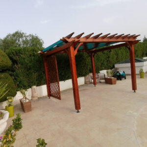 Pergola en bois rouge pour terrasse – PB03