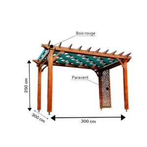 Pergola en bois rouge pour terrasse – PB03