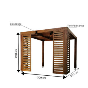 Pergola en bois pour jardin avec 4 paravents – PBP4