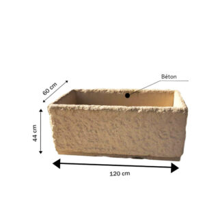 Grand bac a fleurs en béton – BF006