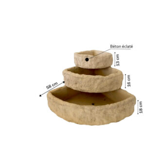 Bac a fleur de coin en béton éclaté BF013
