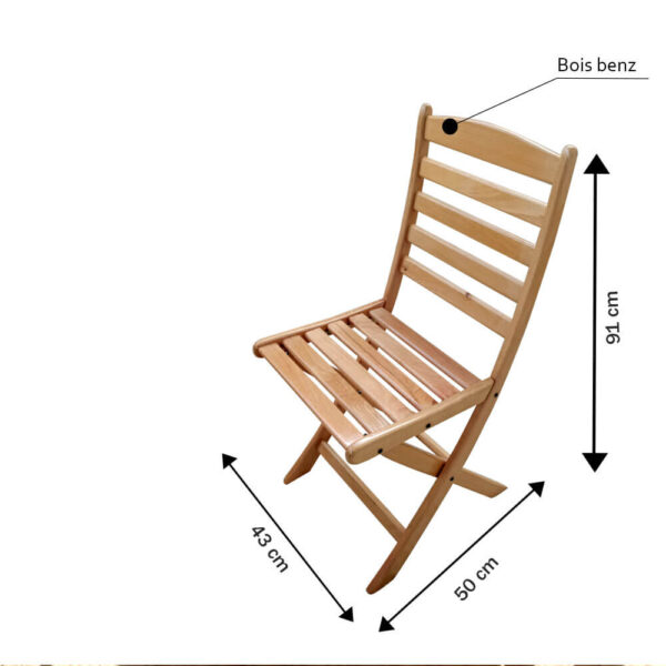 chaise pliable en bois benz hilel CH002