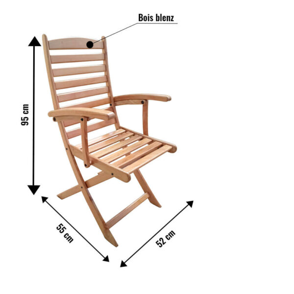 Chaise pliante étoile en bois blenz 
