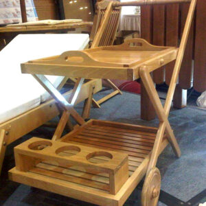 Chariot dessert mobile en bois CD001
