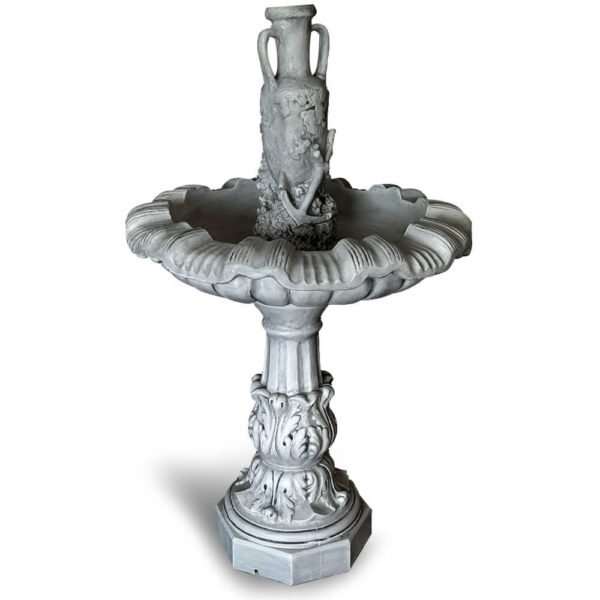 fontaine de jardin centrale en béton fibré - F06 blanc