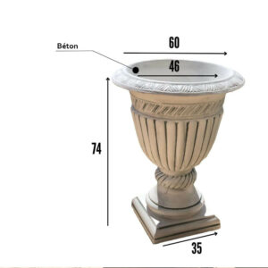 Pot de fleur en béton forme coupe BF002