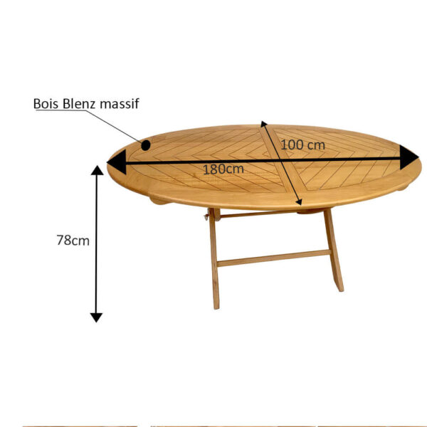 Grande Table ovale en bois blenz TA001